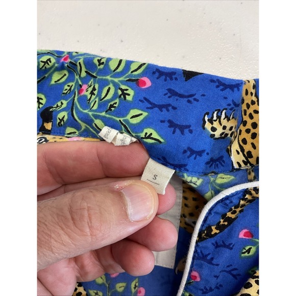 Print Fresh Bagheera Pajama Set Size SM Leopard Print Blue short slv Top &  Pant - Picture 5 of 13